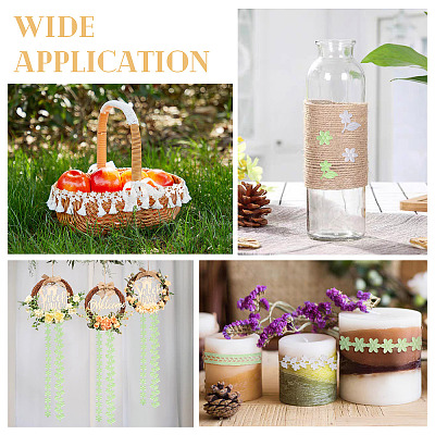 15Yards 3 Styles Polyester Hollow Leaf Ribbons OCOR-TA0002-79B-1