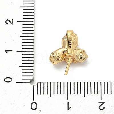 925 Sterling Silver Pave Clear Cubic Zirconia Flower Pendant Bails STER-P068-06G-1