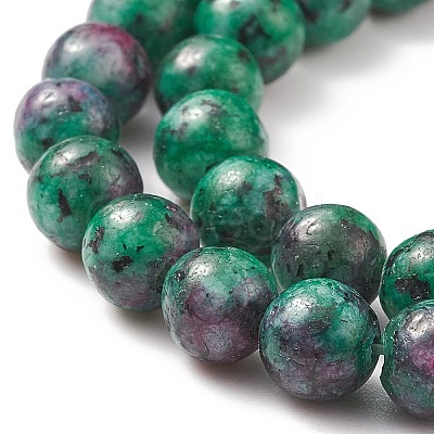 Round Dyed Natural Gemstone Bead Strands LS-G-R345-8mm-15-1