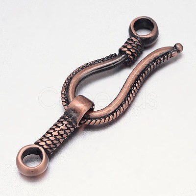 Rack Plating Brass Hook and S-Hook Clasps KK-E739-11R-NF-1