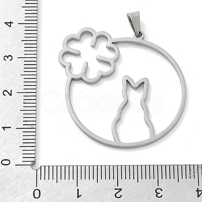 304 Stainless Steel Pendants STAS-I327-02P-04-1