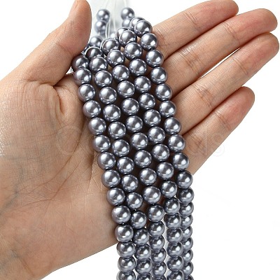 Eco-Friendly Dyed Glass Pearl Round Beads Strands HY-A002-8mm-RB028-1
