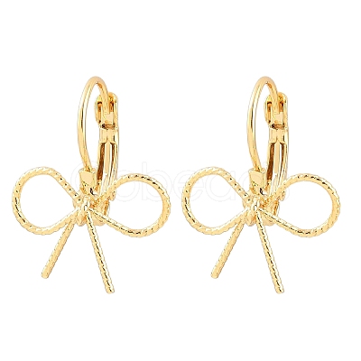 Bowknot Brass Leverback Earrings EJEW-A150-04A-G-1