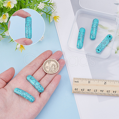 6Pcs Synthetic Turquoise Connector Charms G-AR0006-27A-1