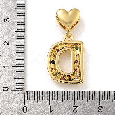 Brass Micro Pave Colorful Cubic Zirconia Pendants KK-P281-01G-D-1