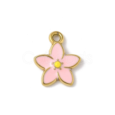 304 Stainless Steel Enamel Pendants STAS-P408-07B-G-1-1