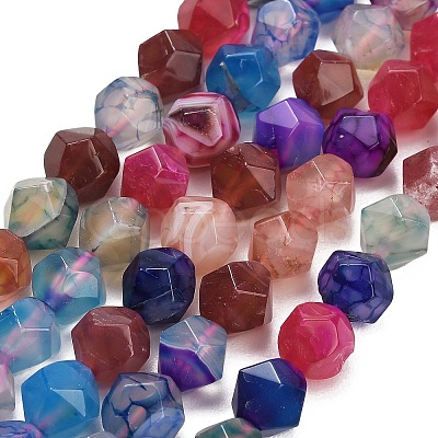 Natural Agate(Dyed & Heated) Beads Strands G-K425-B08-01-1