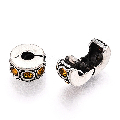 Brass Rhinestone European Clasps LS-KK-N291-01AS-09-1
