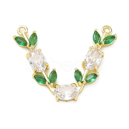 Brass Micro Pave Cubic Zirconia Connector Charms CU-CBA5B4D-03G-02-1
