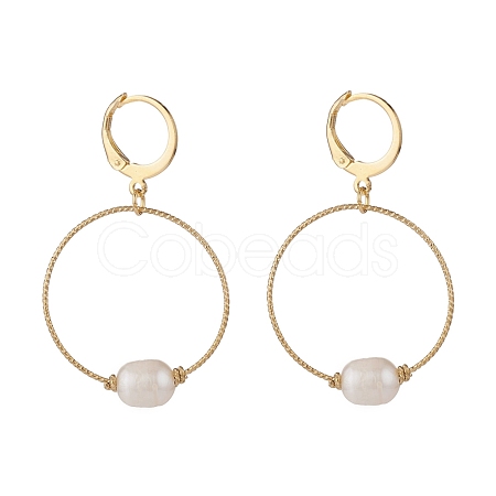 Large Hole Pearl Beads Hoop Earring EJEW-JE04724-01-1