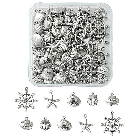 60Pcs 5 Styles Stainless Steel Charms STAS-FS0001-46-1