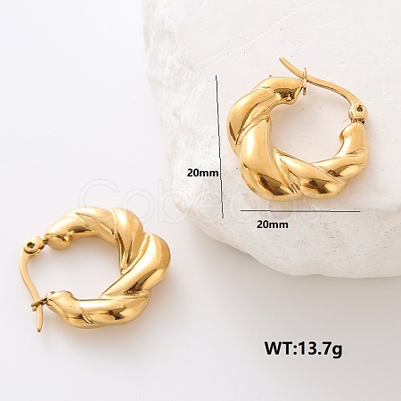 Stainless Steel Twist Hoop Earrings  CQ6723-2-1