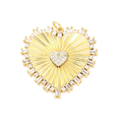 Brass Micro Pave Cubic Zirconia Pendants X-KK-D325-61G-04-1