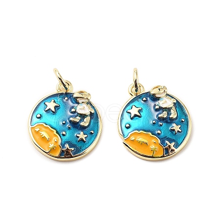Brass Enamel Pendants KK-L237-030G-01-1