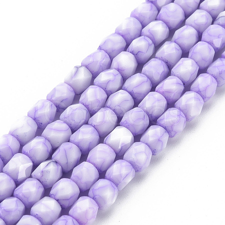 Opaque Baking Painted Glass Beads Strands EGLA-N006-008-A03-1