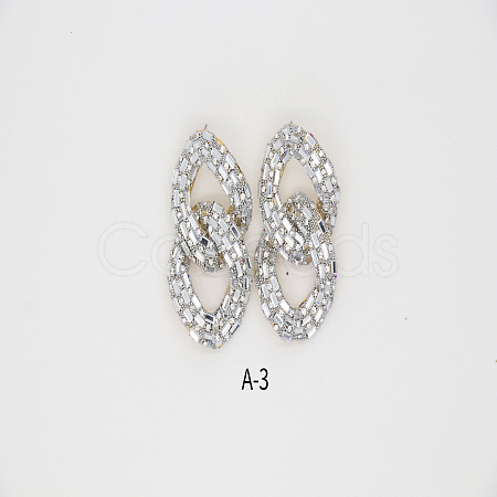 Alloy & Glass Dangle Stud Earrings FS-WG3D9CC-04-1