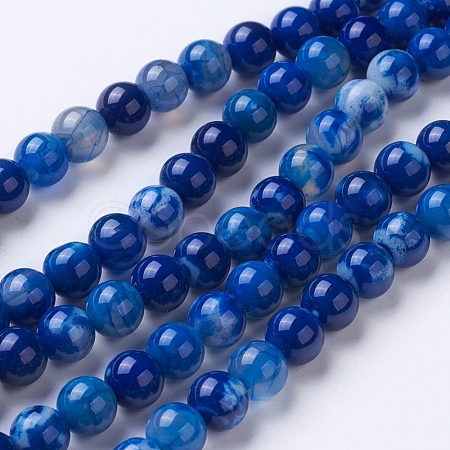 Natural Agate Beads Strands G-G754-07-8mm-1
