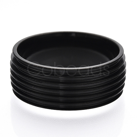 201 Stainless Steel Grooved Finger Ring Settings STAS-WH0047-07EB-1