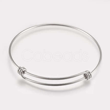 Tarnish Resistant 304 Stainless Steel Expandable Bangles X-STAS-K182-20P-1