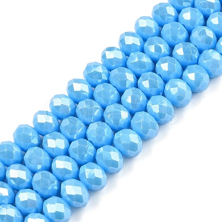 Electroplate Glass Beads Strands EGLA-A044-P8mm-A08-1