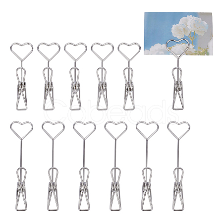 12Pcs 2 Styles Iron Heart Card Display Clip AJEW-OC0014-46-1
