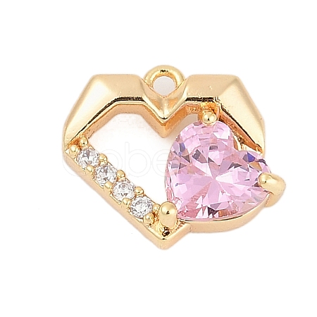 Brass Micro Pave Cubic Zirconia Charms ZIRC-P122-01C-G02-1