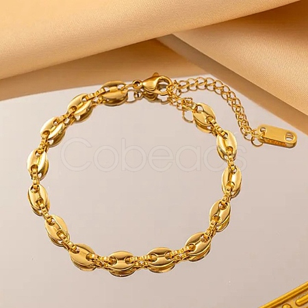 316 Surgical Stainless Steel Chain Bracelets BJEW-P349-03C-G-1