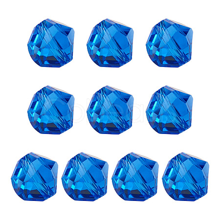 10Pcs Glass Imitation Austrian Crystal Beads GLAA-TADJ0001-11F-1
