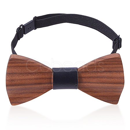 Adjustable Wood Bow Ties for Bridegroom AJEW-WH0455-340-1