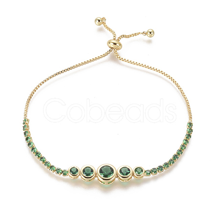 Adjustable Brass Micro Pave Cubic Zirconia Bolo Bracelets BJEW-F404-01C-G-1