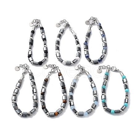 Synthetic Non-magnetic Hematite Rectangle Bracelets BJEW-Q334-05-1