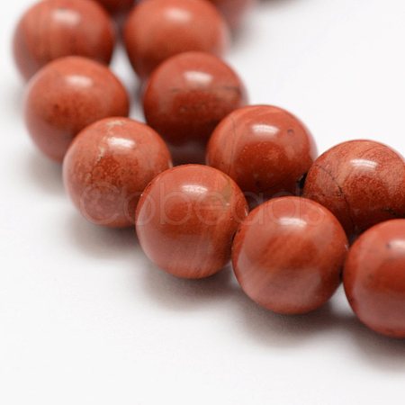 Natural Red Jasper Beads Strands X-G-E375-10mm-03-1