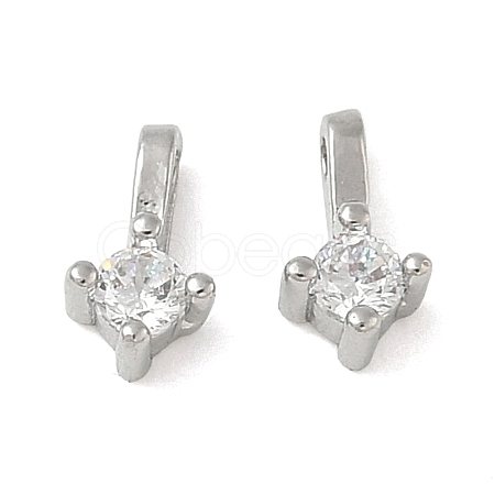 Brass Pave Clear Cubic Zirconia Charms CU-CBA9FFD-11P-04-1