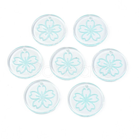 Transparent Resin Pendants RESI-N030-004B-1