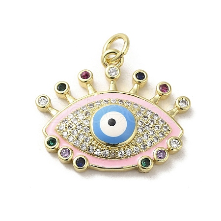 Brass Micro Pave Cubic Zirconia Pendants KK-E092-09G-03-1