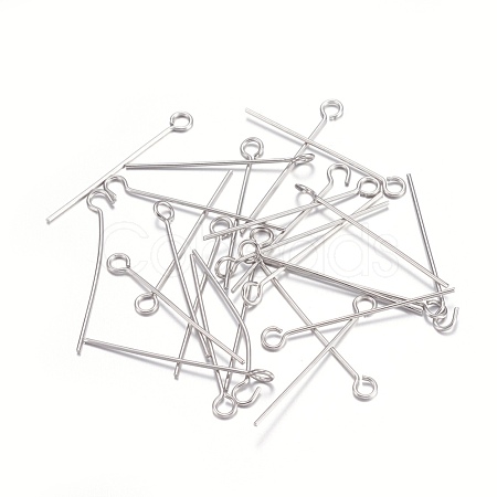 Tarnish Resistant 304 Stainless Steel Eye Pins STAS-O105-01P-0.6x25mm-1