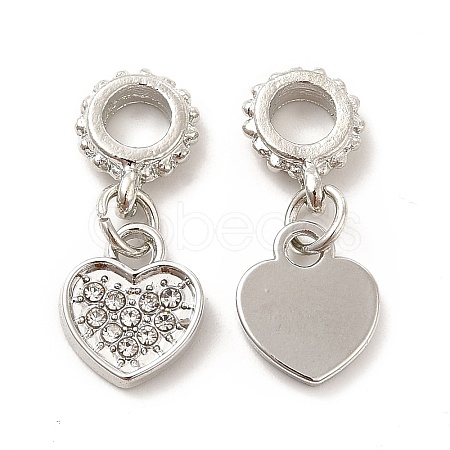 Rack Plating Alloy Rhinestone European Dangle Charms PALLOY-P289-14P-02-1