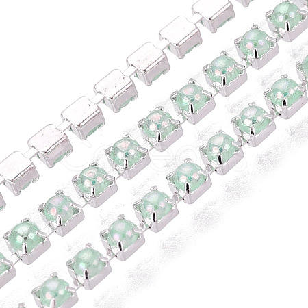 Iron & ABS Plastic Imitation Pearl Tennis Chains CH-Q006-01A-15-1