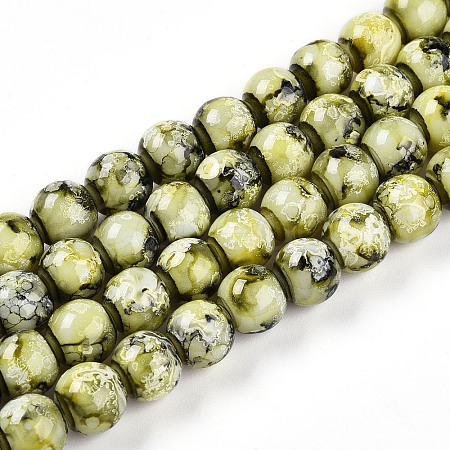 Baking Paint Glass Beads X1-DGLA-N003-10mm-A04-1