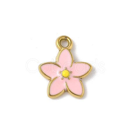 304 Stainless Steel Enamel Pendants STAS-P408-07B-G-1-1