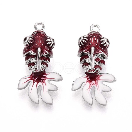 Brass Enamel Pendants X-KK-T071-27P-02-1