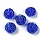 Handmade Gold Sand Lampwork Beads Strand, Rose, Medium Blue, 15~16x16.5~17x7.5~8mm, Hole: 1.6mm, about 30pcs/strand, 18.11''(46cm)