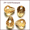 Imitation Austrian Crystal Beads, Grade AAA, K9 Glass, Faceted, Drop, Gold, 6x8mm, Hole: 0.7~0.9mm