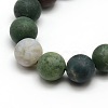 Frosted Natural Indian Agate Round Bead Strands G-M063-12mm-01-2