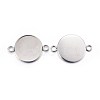 Tarnish Resistant 304 Stainless Steel Cabochon Connector Settings STAS-F191-15P-H-2