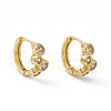 Clear Cubic Zirconia Flat Round Hoop Earrings EJEW-M210-20G-1