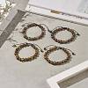 4Pcs 4 Color Natural Wood & Alloy Skull & Synthetic Hematite Braided Bead Bracelets Set BJEW-JB09214-2