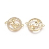 Brass Micro Pave Clear Cubic Zirconia Links Connectors ZIRC-G152-16G-2