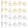 24Pcs 12 Styles 201 & 304 Stainless Steel Pendants STAS-UN0044-55-1