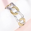 Oval 304 Stainless Steel Cuff Bangles for Women BJEW-B150-06GP-1